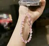 Cordón para Teléfono Móvil Cadena de Muñeca con Acabado de Alta Gama, con Cuentas, Accesorio Colgante para Bolso Hecho a Mano de Alta Gama, Mariposa de Nicho Perlas Degradadas