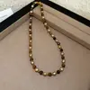 Collar Colgante de Acero Inoxidable con Cuentas de Ojo de Tigre Maillard Retro Versátil Diario Cadena para Clavícula Collar de Lujo Ligero Nicho