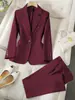 En Stock 2026 Nuevo Conjunto de Traje para Mujer para el Trabajo, Moderno Casual Estilo Europeo y Americano, Chaqueta y Pantalones de Dos Piezas de Corte Entallado