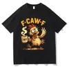 Nova Camiseta Divertida 2025 F Frango Harajuku Manga Curta para Mulheres, Camiseta Engraçada com Estética de Frango, Top Casual Oversized para Homens e Mulheres
