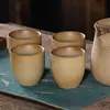 Juego para Preparar Té Cocido a Carbón con Tetera de Cerámica Gruesa Vintage, Tetera con Asa Lateral, Vajilla China para Té para Uso en Exteriores y Hogar