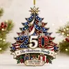 Adorno Navideño de Acrílico Tema Patriotismo 2026 250 Aniversario de la Fundación de los Estados Unidos Regalo Navideño