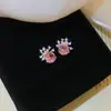 Pendientes de Mariposa de Zirconia con Gota de Agua y Flor para Banquete de Lujo, Pendientes de Estilo Palacio Retro, Pendientes de Lujo Ligero y de Alta Gama