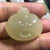 Colgante de jade blanco azul afgano azul de alta permeabilidad al hielo natural ojo de gato vivo valiente hebilla de paz