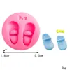 Bebé Bebé moño un par de zapatos lindos zapatos de niño molde para pastel de fondant silicona líquida X059