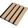 Paneles Absorbentes de Sonido de Rejilla de Tiras de Madera de Fibra de Poliéster, Decoración de Pared de Sala de Conferencias, Rejilla Cóncava-Convexa, Pared de Fondo con Chapa de Madera Insonorizada