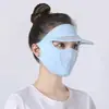 Mascarilla Transpirable con Visera para Protección Solar para Mujer, Protector Solar Delgado de Seda de Hielo para Verano, Lavable, Mascarilla Unisex de Cara Completa para Verano