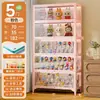 Vitrine de Vidro, Armário de Estatuetas para Sala de Estar, Estante de Aço com Portas, Armário de Armazenamento de Blind Box, Armário de Armazenamento em Camadas, Vitrine Estilo Creme