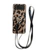 Para Samsung Z Flip4 Capa Dobrável Estampa de Leopardo com Cordão Transversal ZFlip6 Capa de Couro Capa Protetora Resistente a Quedas P50