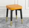 Banqueta de Luxo Leve para Casa Banco Empilhável Mesa de Jantar Simples Moderna Banco Quadrado Fashion Criativo Banco Redondo Pequeno Baixo para Sala de Estar
