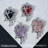 Estilo Oscuro Europeo y Americano Colgante Encanto de Luna Corazón Mariposa Rosa Cruz con Pedrería Pulsera de Cuentas Collar DIY
