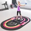 Alfombra de Entrenamiento de Terciopelo de Cristal Alfombra de Yoga para el Hogar Interior Antideslizante Silenciosa Ovalada Alfombrilla de Piso para Saltar la Cuerda Fitness Alfombrilla Aislante de Sonido Amortiguadora de Impactos