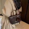 Bolsa de Mão Estampada de Leopardo de Alto Padrão para Comércio Exterior Pequena Bolsa Feminina Nova Estilosa Nicho Bolsa Saco Retro Ins Ombro Único Transversal