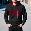 Talla Europea Amazon Sudadera de Primavera y Otoño para Hombre Nueva Sudadera a Cuadros Bloque de Color para Hombre con Capucha de Manga Larga Casual Deportiva