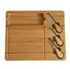 Produto Popular Transfronteiriço: Conjunto de Tábua de Queijo de Bambu com Múltiplas Especificações e Faca de Queijo de Aço Inoxidável, Prato de Piquenique, Tábua de Corte para Festa e Piquenique