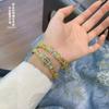 Pulsera de Loto Ruyi Pintada en Oro Plata Pura 9999 Lujo Ligero Nicho Fresca Casual Plata Esterlina Joyería de Alta Gama Regalo de Cumpleaños