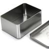 Os fabricantes produzem impressão de caixa de folha de flandres de prata latas de chá de metal fosco côncavo-convexo retangular personalização de caixa de ferro