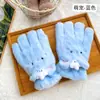 Luvas Quentes de Urso de Pelúcia Fofas para Estudantes Ciclismo de Inverno Cachecol à Prova de Frio e Vento Luvas de Cinco Dedos Espessas Forradas com Lã