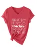Maestra ayúdalos Amazon eBay sitio independiente moda casual para mujer camiseta de manga corta con cuello en V comercio exterior