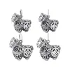 Colgante de Plata S925 Vintage de Caballo Estilo Hueco Colgante de Riqueza Instantánea Accesorios para Pulsera Collar de Caballo del Zodiaco