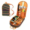 Nuevo Juego de Herramientas para Barbacoa al Aire Libre Estilo Étnico Set de Mochila con Herramientas para Barbacoa Bbq