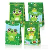 Lb169 Sapo Príncipe Folha de Lótus Lago Amazônico Caçado por Libélula Papel Kraft Festa Presente Saco de Papel para Doces