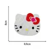 Fofo Desenho Animado Gato Kt Tecido de Feltro Toalha Corrente Bordada Selo Bordado com Suporte Adesivo Adesivo de Remendo para Roupas DIY