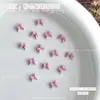 Acessórios de Arte para Unhas Laço Rosa, Mini Laços 3D Flutuantes Populares de Resina Estilo Ins Decorações para Unhas