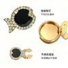 Gemelos Pequeños de Pescado Negros Dorados Incrustados con Diamantes Hechos a Medida por el Fabricante para Camisas de Vestir de Hombre, Accesorios de Ropa, Botones de Cuello a Presión, Transfronterizo
