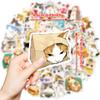 50 adesivos decorativos à prova d'água com estampa de gato bidimensional, fofos e pintados à mão, faça você mesmo, adesivos para celular, skate e notebook
