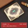 Estuche de Cigarrillos Clásico Retro Repujado Oposición Paquete de 20 Portátil de Gama Alta Creativo Caja de Regalo para Hombres y Mujeres con Jade