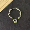 Pulsera de Mariposa Pequeña Color Púrpura Iris, Dulce y Exquisita, Diseño de Nicho de Alto Valor, Flor Tejida a Mano Regalo