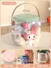 Cubo de Almacenamiento para Muñecas, Caja de Almacenamiento para Juguetes, Caja de Almacenamiento para Muñecos de Peluche, Taburete, Tubo Organizador Transparente