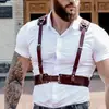 Cinturón de cintura para ropa exterior de hombre ZIZ con diseño calado, tirantes, cinturón de cuero para bondage, camisa integrada estilo punk