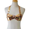 2024 Europeo y Americano Transfronterizo Nueva Moda Estilo Callejero Personalizado Cadena de Accesorio para Sujetador Hecha a Mano Lentejuela Sexy Exagerada Corporal
