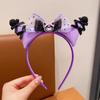 Diadema para niña con lazo de malla Kulomi de dibujos animados, accesorios para el cabello para niña, tocado morado de súper hada
