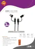 Cabo Tipo-C 4 em 1 CE303: Tipo-C/Tipo-C, USB/Tipo-C, USB/Lightning, Tipo-C/Lightning