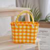 Bolsa de Picnic de Salida de Primavera Dopamina Bolsa Tejida de Plástico Portátil Bolsa Tejida de Gran Capacidad Cesta de Verduras Fresca y Linda Bolso de Mano