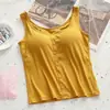 Top tubo versátil sem alças com botões e bojo, camisola com lindo design nas costas, top feminino fino para usar em camadas ou como peça externa, item popular de venda direta