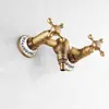 Torneira antiga estilo europeu para lavatório bancada lavatório água quente e fria vaso sanitário varanda máquina de lavar torneira de parede