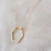 Joia Transfronteiriça Europeia e Americana Simples e Fashion Colar Rombus Quadrado Corrente de Clavícula Hexagonal Recortada Geométrica Retrô para Mulheres