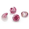 Face de anel de pedra solta de moissanita com corte de flor de ameixa redonda, rosa profundo, azul marinho, rosa flor de cerejeira, pedra principal de moissanita multifacetada estrela mágica