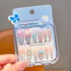 Pegatinas de Uñas Infantiles de Dibujos Animados Kuromi Largas Desmontables Usables Pegatinas de Uñas para Niñas Pegatinas de Arte de Uñas Juguete Pegamento de Gelatina