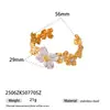 Pulseira Taina de Aço Inoxidável Europeia e Americana para Mulheres, Banho de Ouro 18K de Alta Qualidade, Pulseira de Flor, Joia de Mão Popular no Instagram, Atacado