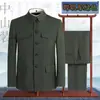 Traje de Felpa Gruesa de Alta Gama para Hombres de Mediana Edad y Mayores, Chaqueta de Algodón Estilo Chino para Personas Mayores, Atuendo para Papá