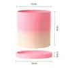 Maceta Cerámica Rosa Gradiente Simple Llana Quemada Flor Recta Maceta Verde de Plantación Cerámica Decorativa Transpirable Diámetro Grande
