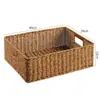 Cesta de Armazenamento para Gabinete Kens Mesa de Centro Japonesa Caixa de Diversos Rattan Sintético Trançado Cesta de Armazenamento para Entrada Casa Caixa de Armazenamento para Mesa