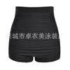 2021 Novo estilo boxer plus size Calções de natação cor sólida cintura alta maiô conservador bikini plissado para fontes termais