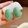 Aretes ovalados de acrílico con degradado estilo Melard para mujer, aretes de lujo ligero de alta gama, aretes de diseño de nicho para mujer