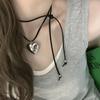 Colar estilo celebridade feminino doce legal quente menina coração preto corda renda colar moda all-match clavícula corrente colar moda